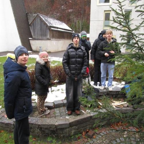 Bestaunen des Christbaumes