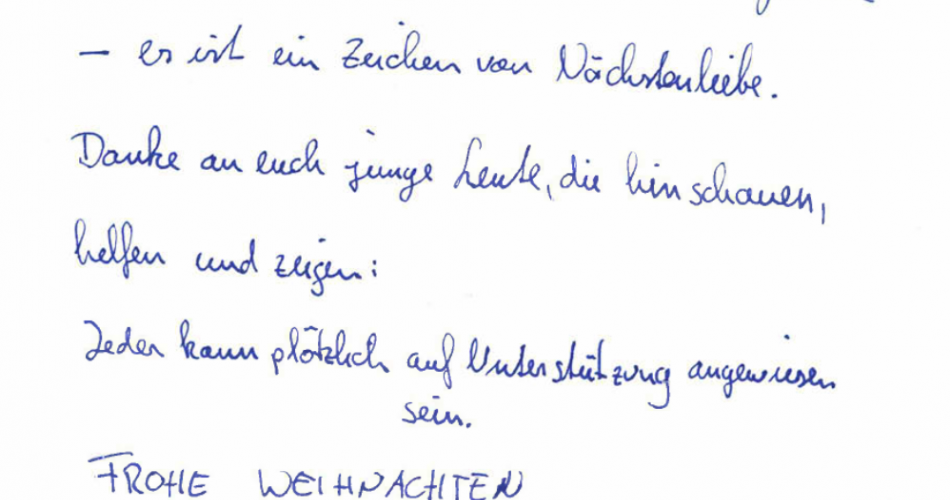 Dankesbriefe der Beschenkten